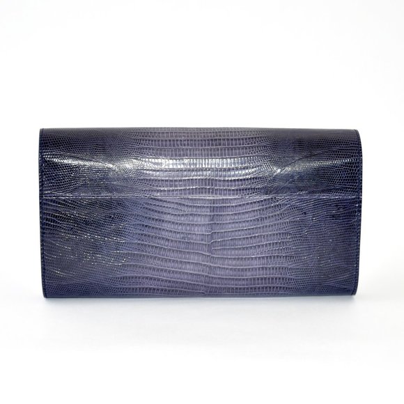 YVES SAINT LAURENT EXOTIC LIZARD CLUTCH HANDBAG - Picture 5 of 16